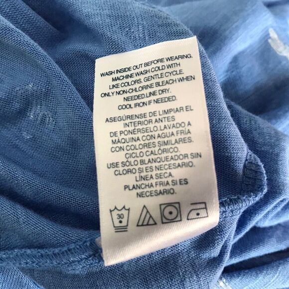 Izod Womens Top XXL Blue Cactus Printed Tee T-Shirt Cap Sleeve Twist Hem Tunic - Picture 11 of 13